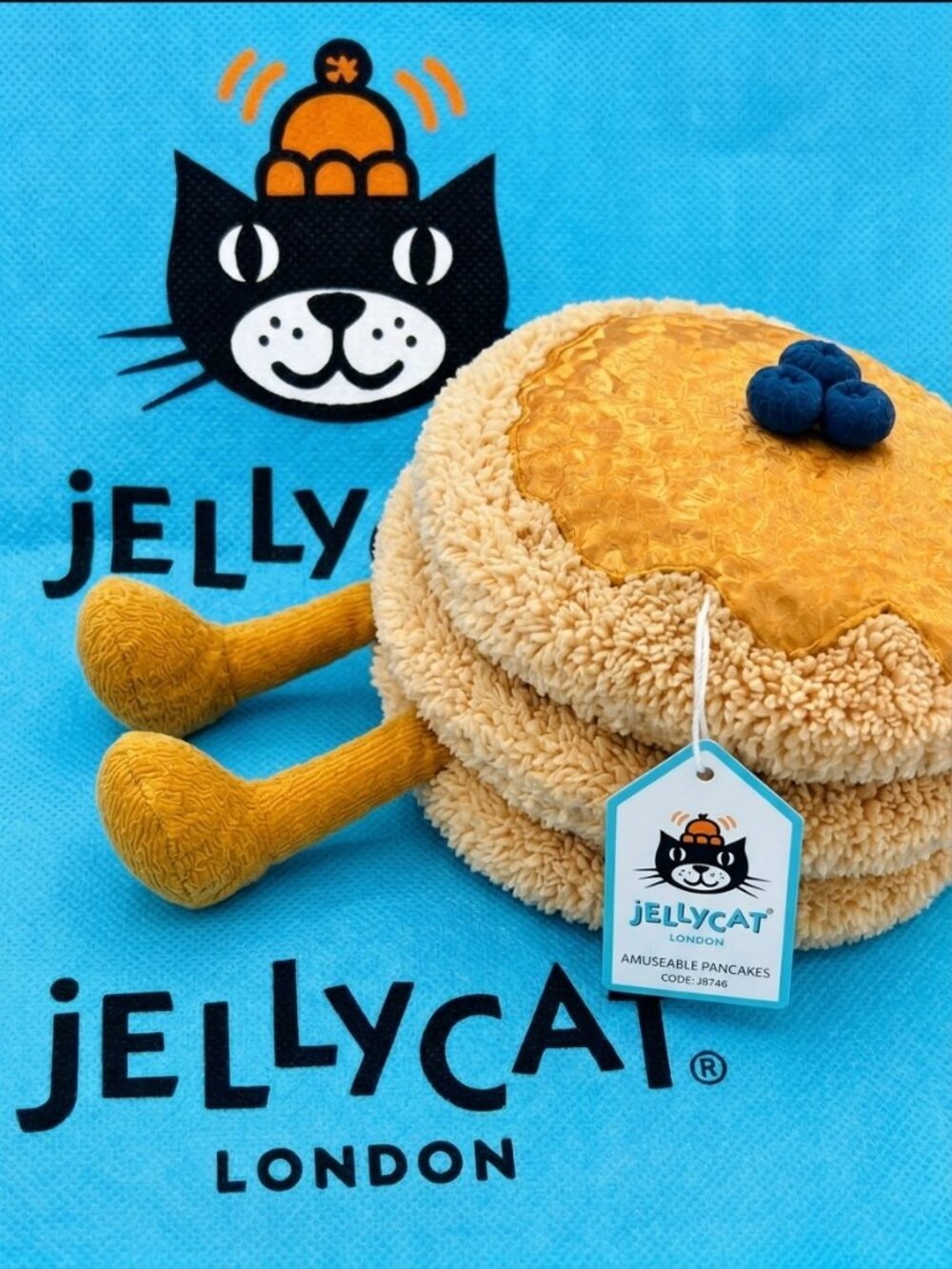 Jellycat Amuseables Pancakes Plush Toy , Golden Yellow Breakfast Soft Toy